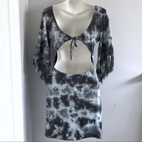 Billabong Gray Tie Dye Bodycon Mini Dress • M - Picture 3 of 7